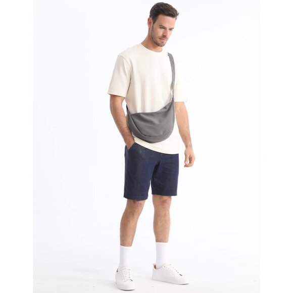 Women Grey Imported Polyester Crossbody Lightweight Crescent Trendy Sling Bag - Picture 2 of 8